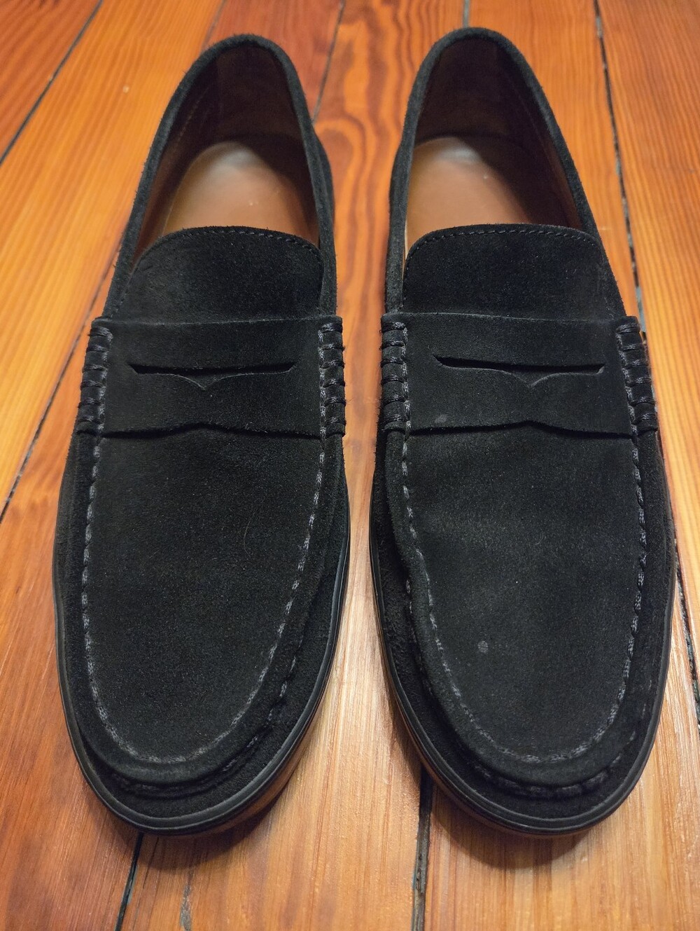 Tod’s Black Suede Men's Slip-On Penny Loafers